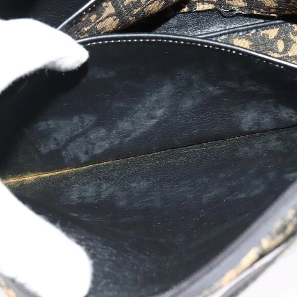 Christian Dior Trotter Canvas Shoulder Bag Navy Gold Auth - Picture 14 of 16